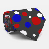 Cravate blanche et bleue rouge de pois--bon pour (Roulé)