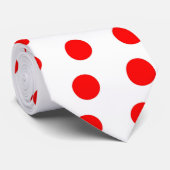 Cravate blanche et rouge de point de polka (Roulé)