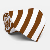 Cravate blanche/par brun barrée (Roulé)