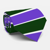 Cravate blanche violet vert (Roulé)