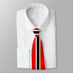 Cravate Blancs noir et or sur rouge
