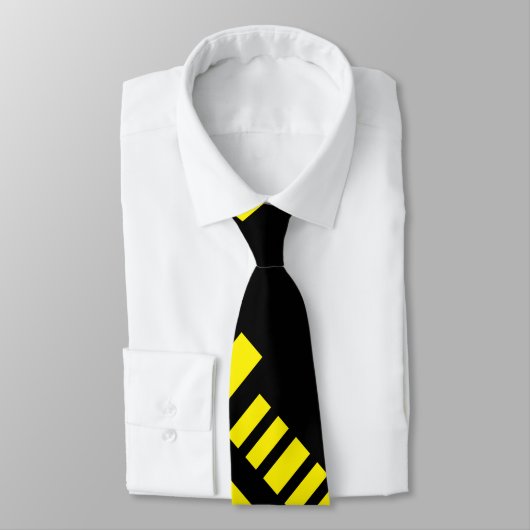 Cravate Blancs noirs 01 B Jaune BG (Attaché)