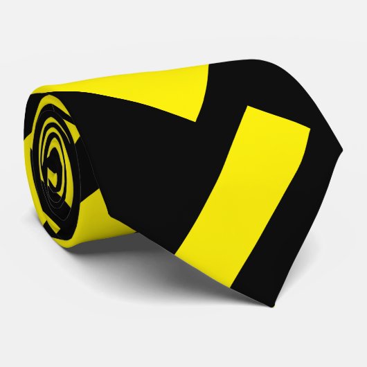 Cravate Blancs noirs 01 B Jaune BG (Roulé)