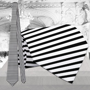 Cravate Blancs noirs Horizontal Bande Verticale Autre Côté