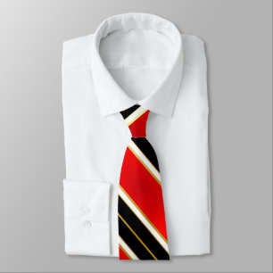 Cravate Blancs rouge noir et or