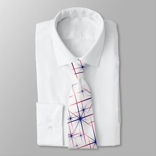 Cravate Blancs rouges et bleus (Attaché)
