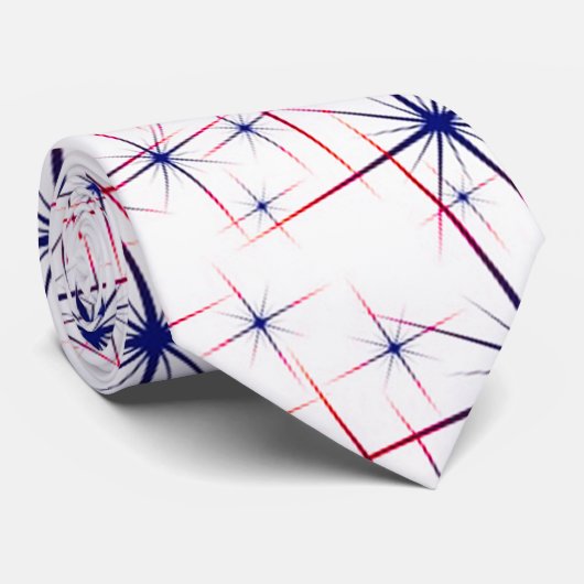 Cravate Blancs rouges et bleus (Roulé)