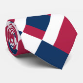 Cravate Blancs rouges et bleus, bloc de couleurs (Roulé)