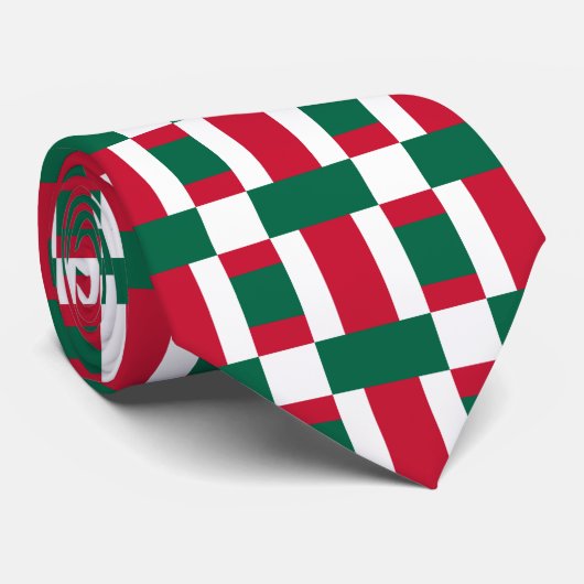 Cravate Blancs rouges et verts (Roulé)