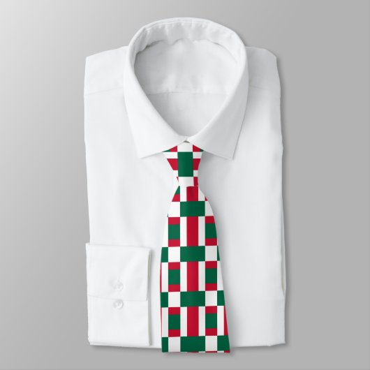 Cravate Blancs rouges et verts (Attaché)