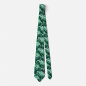 Cravate Blancs Trèfles Verts Chic & Points sur Fond Vert F (Devant)