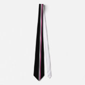 Cravate Blancs verticaux, Grilles roses chaudes sur cravat (Devant)
