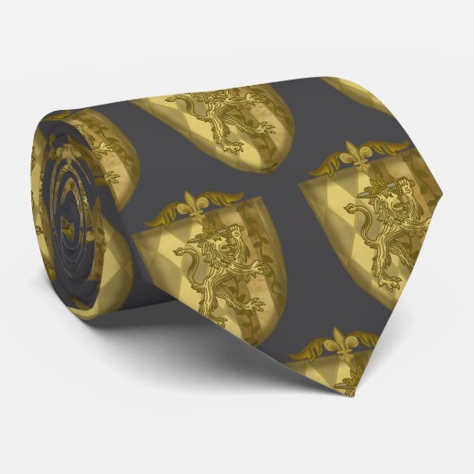 Cravate Blason de famille Lion Shield (Roulé)