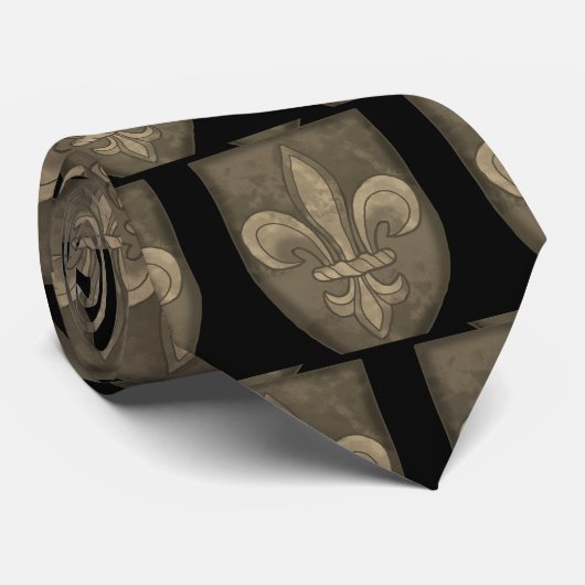 Cravate Blason de la famille Fleur De Lis (Roulé)