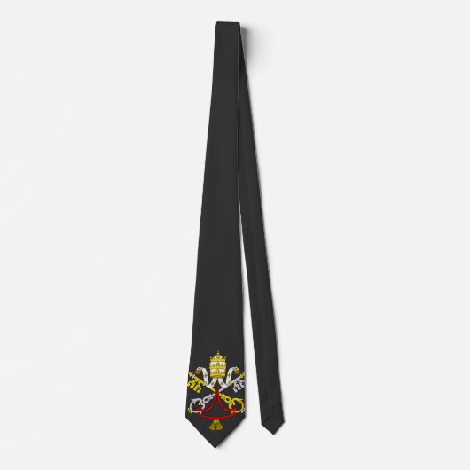 Cravate Blason du Vatican Emblème d'art fin de luxe (Devant)