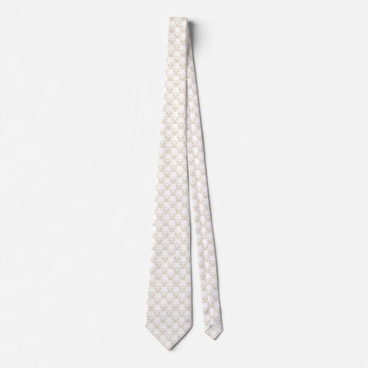 Cravate Blessures d'or mûre Llama Animal Blanc Motif (Devant)