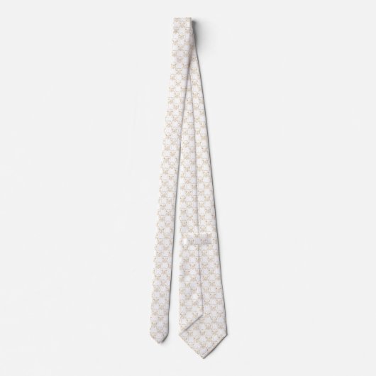 Cravate Blessures d'or mûre Llama Animal Blanc Motif (Dos)