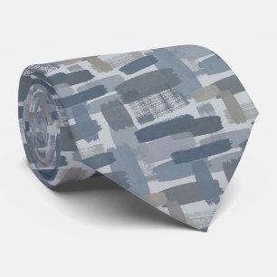 Cravate Bleu Ardoise Faux Soie   Style Designer Abstrait