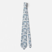Cravate Bleu Ardoise Faux Soie | Style Designer Abstrait (Devant)