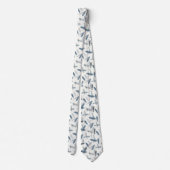 Cravate Bleu Ardoise Faux Soie | Style Designer Abstrait (Dos)