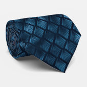 Cravate Bleu Art Déco Motif élégant design moderne chic (Roulé)