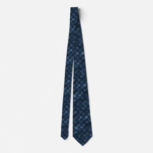 Cravate Bleu Art Déco Motif élégant design moderne chic (Dos)