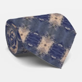Cravate Bleu avec beige (Roulé)