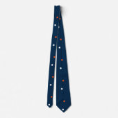 Cravate Bleu avec orange et blanc Falling Confetti (Dos)