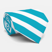Cravate Bleu azur et blanc (Roulé)