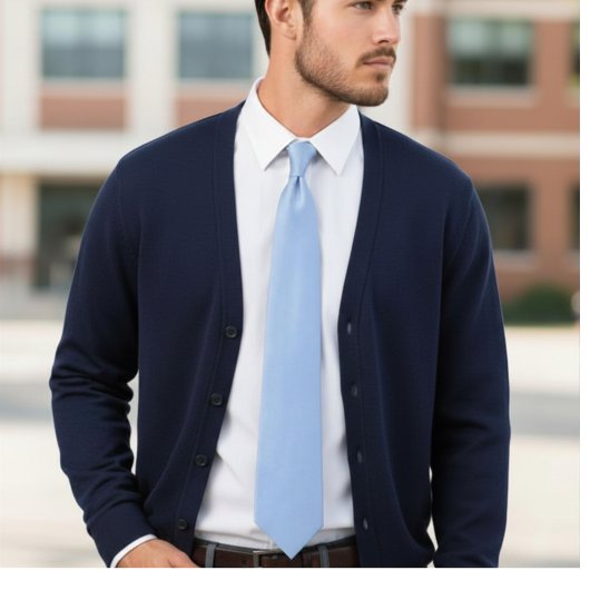 Cravate bleu bébé couleur unie