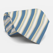 Cravate Bleu Beige Rayé Classique Prépa (Roulé)