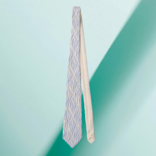 Cravate Bleu & Beige Zèbre Stripe Necktie - Élégant Animal