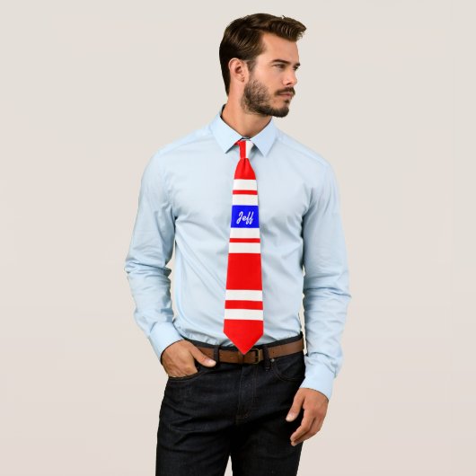 Cravate Bleu blanc (En situation)