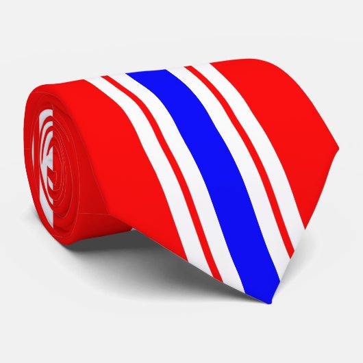 Cravate Bleu blanc (Roulé)