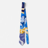 Cravate Bleu, blanc et or Flacons Marbre comme (Devant)