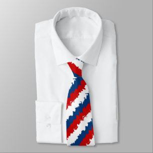 Cravate Bleu, blanc et rouge Cool