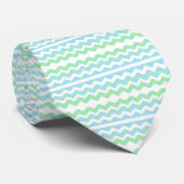 Cravate Bleu blanc et vert (Roulé)