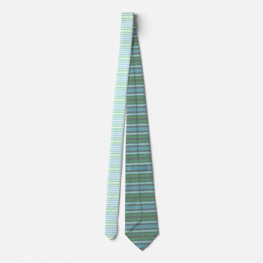 Cravate Bleu blanc et vert (Dos)