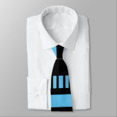 Cravate Bleu blanc noir 01 L Bleu BG (Attaché)