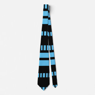 Cravate Bleu blanc noir 01 L Bleu BG