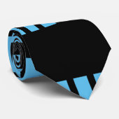 Cravate Bleu blanc noir 01 L Bleu BG (Roulé)