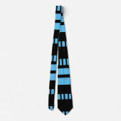 Cravate Bleu blanc noir 01 L Bleu BG (Dos)