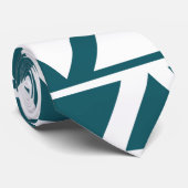 Cravate Bleu blanc triangle rayures Motif géométrique (Roulé)