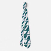 Cravate Bleu blanc triangle rayures Motif géométrique (Dos)