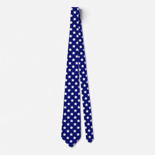 Cravate Bleu Blancs Etoiles Motif