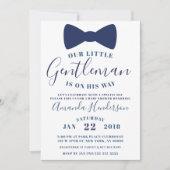 Cravate Bleu Bow Baby shower Gentleman Invitation (Devant)