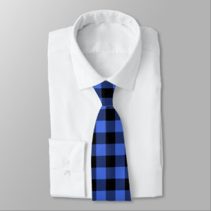 Cravate Bleu Buffalo Chèque Mode bûcheron Plaid Décor