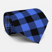 Cravate Bleu Buffalo Chèque Mode bûcheron Plaid Décor (Roulé)