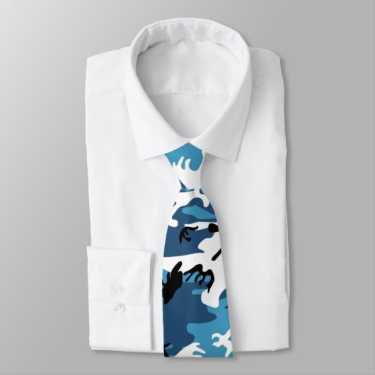 Cravate Bleu Camo d'hiver (Attaché)