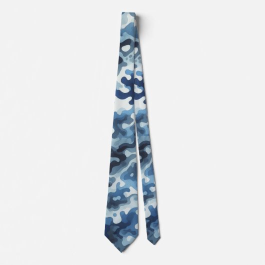 cravate bleu camouflage (Devant)